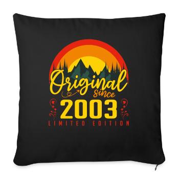 Geburtstagsgeschenk 2003 Geburtstag 2003 - Sofakissenbezug 45 x 45 cm - Schwarz - Vorne