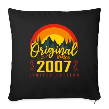 2007 Birthday Gift 2007 Birthday - Sofa pillowcase 17,3'' x 17,3'' (45 x 45 cm) - black - Front