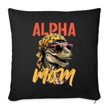 Alpha Mom Funny Iconic Dinosaur Mom - Sofa pillowcase 17,3'' x 17,3'' (45 x 45 cm) - black - Front