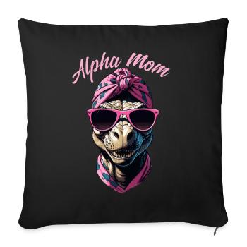 Maman alpha Drôle Dinosaure Iconique Maman - Housse de coussin décorative 45 x 45 cm - noir - Devant