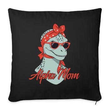 Alpha Maman Drôle Dinosaure Maman Cool Dinosaure - Housse de coussin décorative 45 x 45 cm - noir - Devant