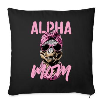 Maman alpha Drôle Dinosaure Iconique Maman - Housse de coussin décorative 45 x 45 cm - noir - Devant