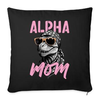 Alpha Mom Drôle Dinosaure Maman Style Dinosaure - Housse de coussin décorative 45 x 45 cm - noir - Devant