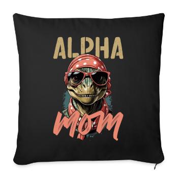 Maman alpha Drôle Dinosaure Iconique Maman - Housse de coussin décorative 45 x 45 cm - noir - Devant