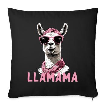 Funny Llama Loving Mom Design - Sofa pillowcase 17,3'' x 17,3'' (45 x 45 cm) - black - Front