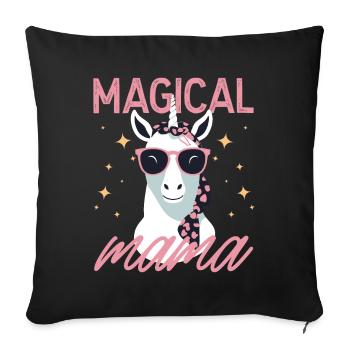 Magical Mom Unicorn Love Stylish Funny - Sofa pillowcase 17,3'' x 17,3'' (45 x 45 cm) - black - Front