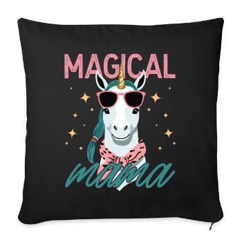 Magical Mom Stylish Unicorn Wife Funny Mom - Sofa pillowcase 17,3'' x 17,3'' (45 x 45 cm) - black - Front