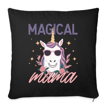 Magical Mom Unicorn Love Stylish Funny - Sofa pillowcase 17,3'' x 17,3'' (45 x 45 cm) - black - Front