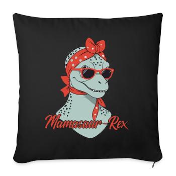 Mamasaur Rex drôle dinosaure mère Style - Housse de coussin décorative 45 x 45 cm - noir - Devant