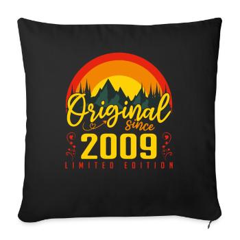 Anniversaire 2009 cadeau 2009 anniversaire - Housse de coussin décorative 45 x 45 cm - noir - Devant