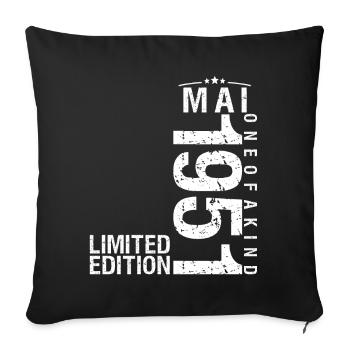 Birthday May 1951 May Born in May - Sofa pillowcase 17,3'' x 17,3'' (45 x 45 cm) - black - Front