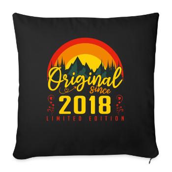 Anniversaire 2018 cadeau 2018 anniversaire - Housse de coussin décorative 45 x 45 cm - noir - Devant