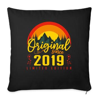 Anniversaire 2019 cadeau 2019 anniversaire - Housse de coussin décorative 45 x 45 cm - noir - Devant