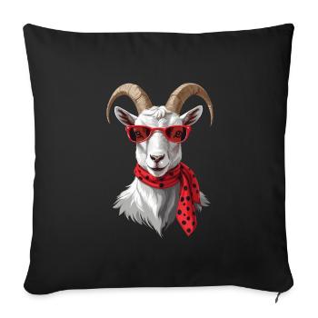 Drôle de maman chèvre parfaite pour la fête des mères - Housse de coussin décorative 45 x 45 cm - noir - Devant