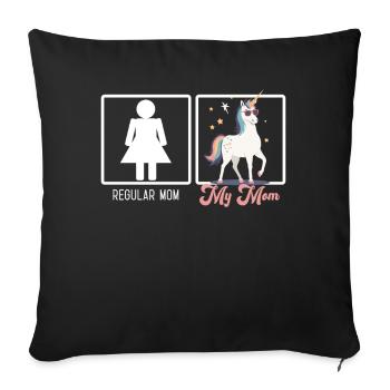Funny Mom Comparison Unicorn Mom Design - Sofa pillowcase 17,3'' x 17,3'' (45 x 45 cm) - black - Front