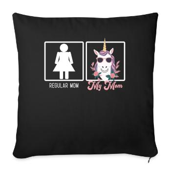 Drôle Maman Comparaison Licorne Maman Design - Housse de coussin décorative 45 x 45 cm - noir - Devant