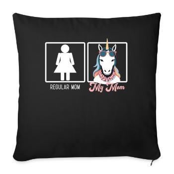 Funny Mom Comparison Unicorn Mom Design - Sofa pillowcase 17,3'' x 17,3'' (45 x 45 cm) - black - Front