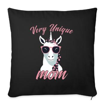Conception de maman Licorne très Unique - Housse de coussin décorative 45 x 45 cm - noir - Devant