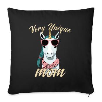 Très Unique Maman Licorne Maman Amoureux - Housse de coussin décorative 45 x 45 cm - noir - Devant