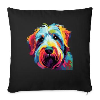 Watercolor Colorful Sealyham Terrier - Sofa pillowcase 17,3'' x 17,3'' (45 x 45 cm) - black - Front