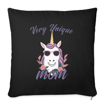 Conception de maman Licorne très Unique - Housse de coussin décorative 45 x 45 cm - noir - Devant