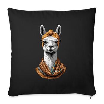 Llama Loving Mom Funny Design Mother's Day - Sofa pillowcase 17,3'' x 17,3'' (45 x 45 cm) - black - Front