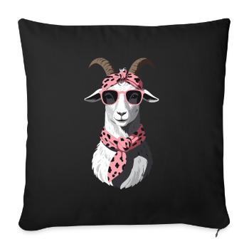 Drôle de maman chèvre parfaite pour la fête des mères - Housse de coussin décorative 45 x 45 cm - noir - Devant