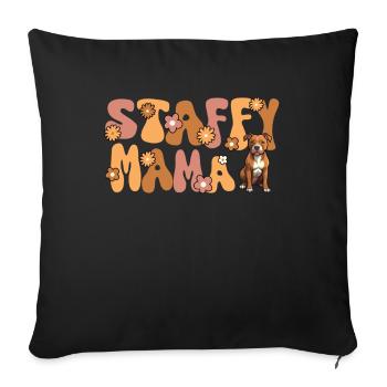 American Staffordshire Terrier Groovy Staffy Mom - Sofa pillowcase 17,3'' x 17,3'' (45 x 45 cm) - black - Front