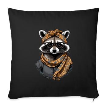 Maman raton laveur Raton laveur amant pour la fête des mères - Housse de coussin décorative 45 x 45 cm - noir - Devant