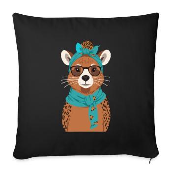 Drôle Capymama Capybara Mère Design - Housse de coussin décorative 45 x 45 cm - noir - Devant
