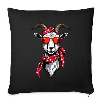 Drôle de maman chèvre parfaite pour la fête des mères - Housse de coussin décorative 45 x 45 cm - noir - Devant