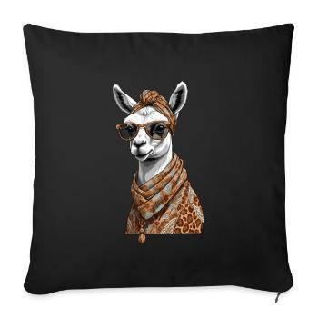 Lama Alpaca Lustiges Mutter Design - Sofakissenbezug 45 x 45 cm - Schwarz - Vorne