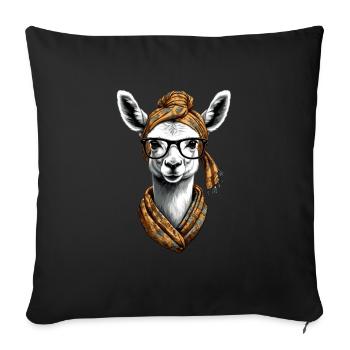 Funny Llama Alpaca Design for Moms - Sofa pillowcase 17,3'' x 17,3'' (45 x 45 cm) - black - Front