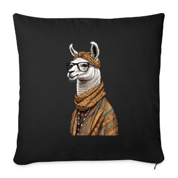 Llama Loving Mom Funny Mom Design - Sofa pillowcase 17,3'' x 17,3'' (45 x 45 cm) - black - Front