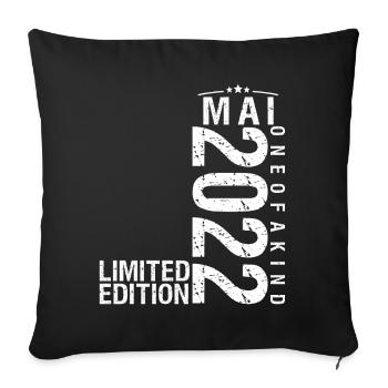 May 2022 May Birthday May 2022 - Sofa pillowcase 17,3'' x 17,3'' (45 x 45 cm) - black - Front