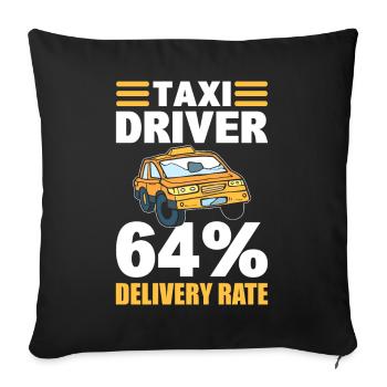 Lustiger Taxifahrer Taxi - Sofakissenbezug 45 x 45 cm - Schwarz - Vorne