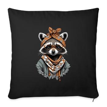 Maman raton laveur Raton laveur amant pour la fête des mères - Housse de coussin décorative 45 x 45 cm - noir - Devant