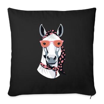 Mom Horse Horse Lover Mom Stylish Love - Sofa pillowcase 17,3'' x 17,3'' (45 x 45 cm) - black - Front