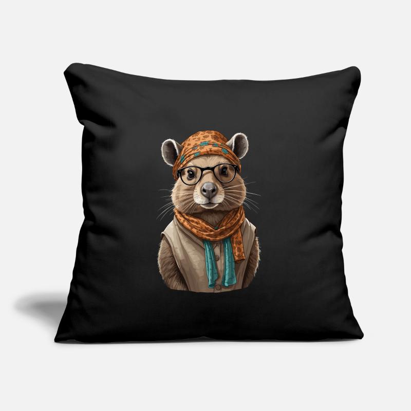 Drôle Capymama Capybara Mère Design Housse de coussin décorative 45 x 45 cm