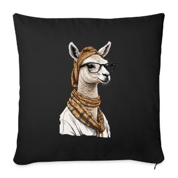 Conception drôle d’alpaga lama pour la fête des mères - Housse de coussin décorative 45 x 45 cm - noir - Devant