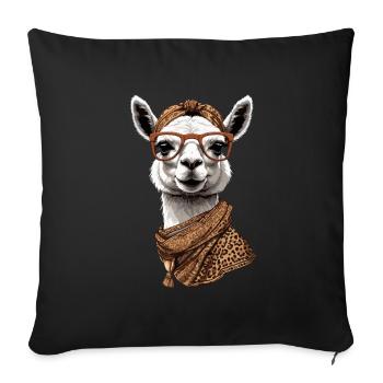 Llama Alpaca Funny Mom Design Love - Sofa pillowcase 17,3'' x 17,3'' (45 x 45 cm) - black - Front