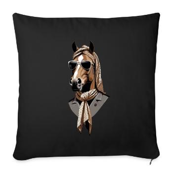 Maman Cheval Cheval Amant Maman Élégant - Housse de coussin décorative 45 x 45 cm - noir - Devant