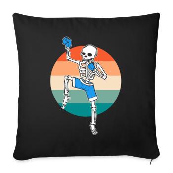 Lustiges Skelett Muay Thai Muay-Thai-Kämpfer - Sofakissenbezug 45 x 45 cm - Schwarz - Vorne