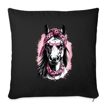 Maman Cheval Cheval Amant Maman Élégant - Housse de coussin décorative 45 x 45 cm - noir - Devant