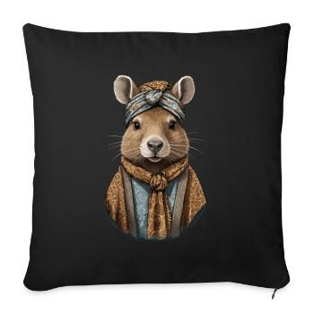 Drôle Capymama Capybara Mère Design - Housse de coussin décorative 45 x 45 cm - noir - Devant
