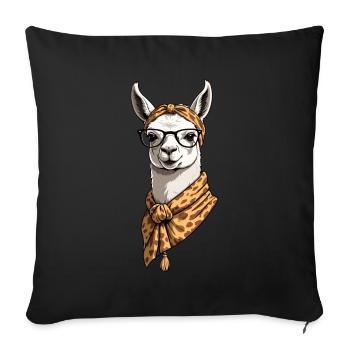 Llama Loving Mom Funny Mom Design - Sofa pillowcase 17,3'' x 17,3'' (45 x 45 cm) - black - Front