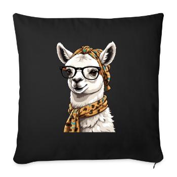 Conception drôle d’alpaga Lama pour les mamans aimantes - Housse de coussin décorative 45 x 45 cm - noir - Devant
