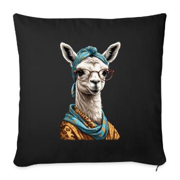 Conception drôle d’alpaga Lama pour les mamans - Housse de coussin décorative 45 x 45 cm - noir - Devant