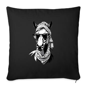Maman Cheval Élégant Cheval Love Design - Housse de coussin décorative 45 x 45 cm - noir - Devant