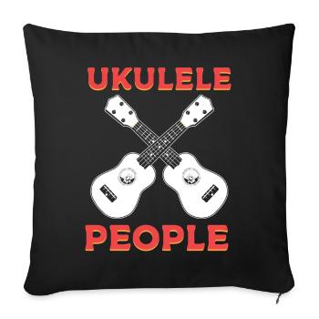 Lustiger Ukelele-Spieler Gitarrenbauer - Sofakissenbezug 45 x 45 cm - Schwarz - Vorne